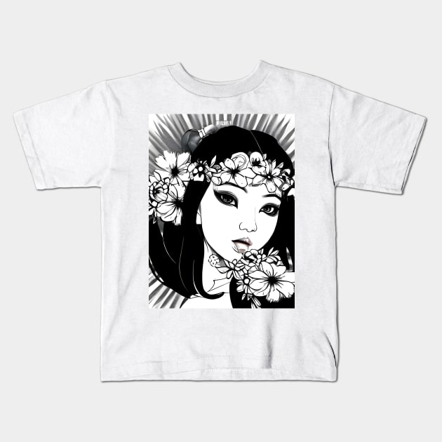 Hawaiian Tattoos Kids T-Shirt by animegirlnft